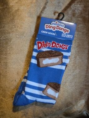 Hostess Ding Dongs Blue Crew Socks with Snack Graphic